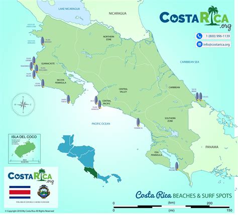 wie breit ist costa rica